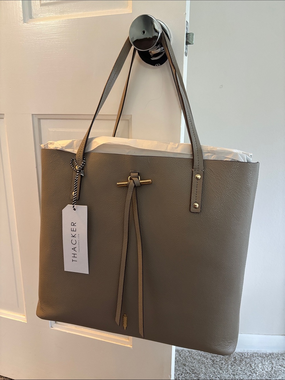 Thacker Taupe Tote Bag